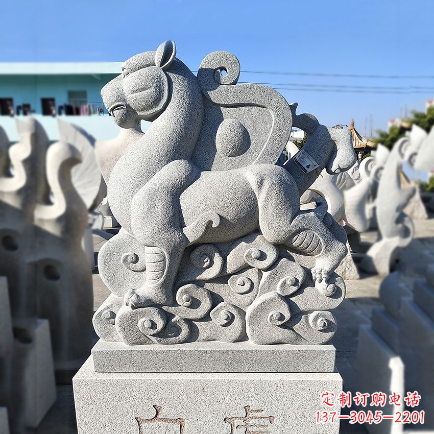 甘肃青龙白虎动物雕塑-上古四神兽石雕之白虎