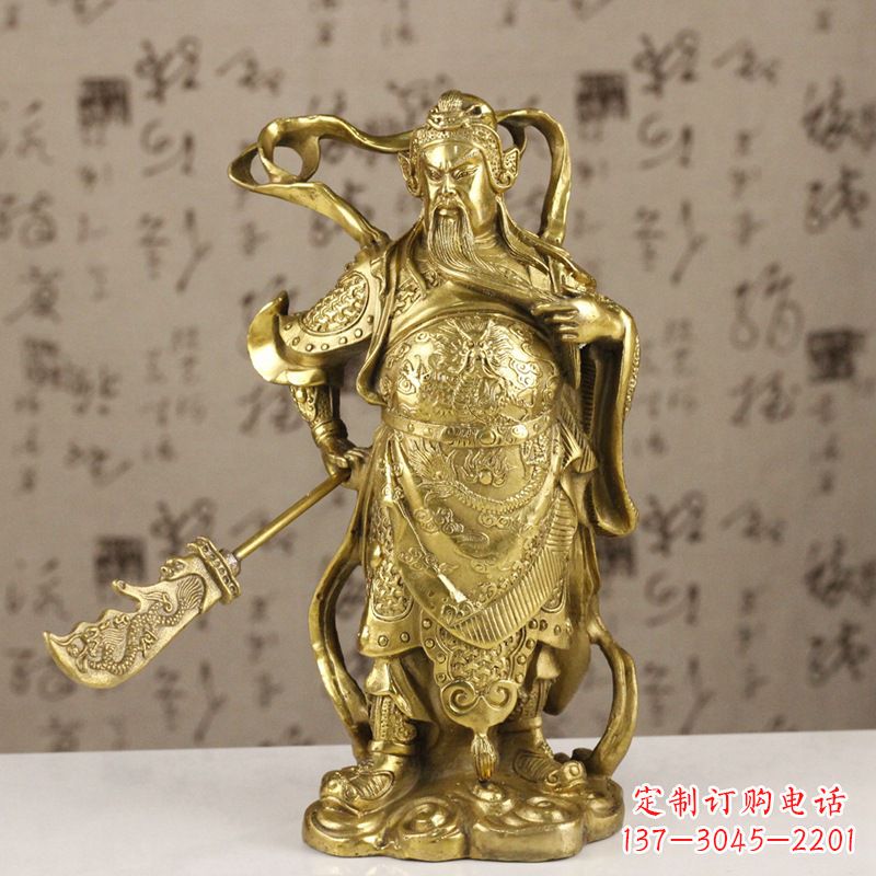 甘肃中领雕塑|关羽铜像：令人惊叹的纯黄铜武财神