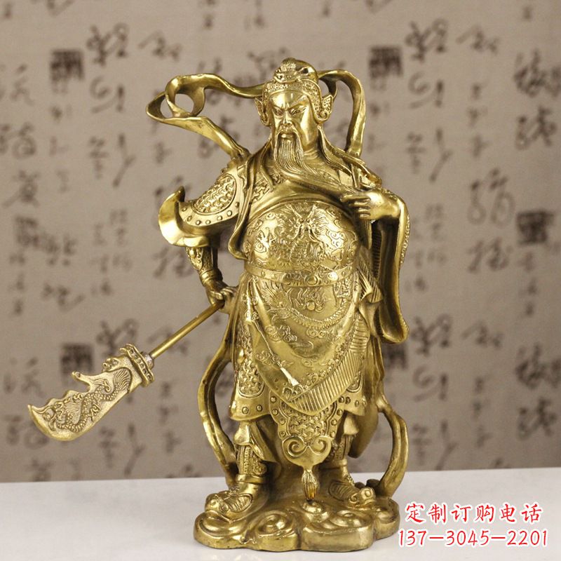 甘肃中领雕塑|关羽铜像:令人惊叹的纯黄铜武财神