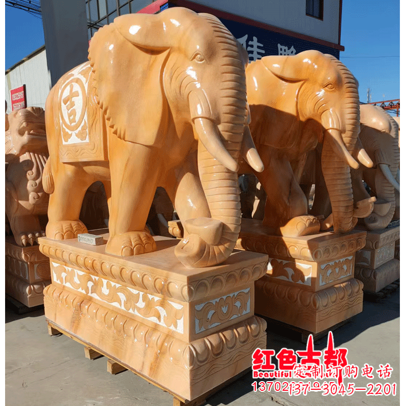 甘肃青石大象雕塑--专业定制,精美外观