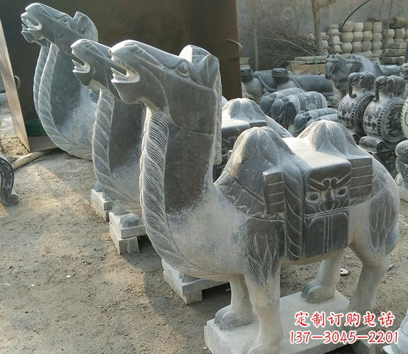 甘肃青石骆驼雕,把动物活灵活现