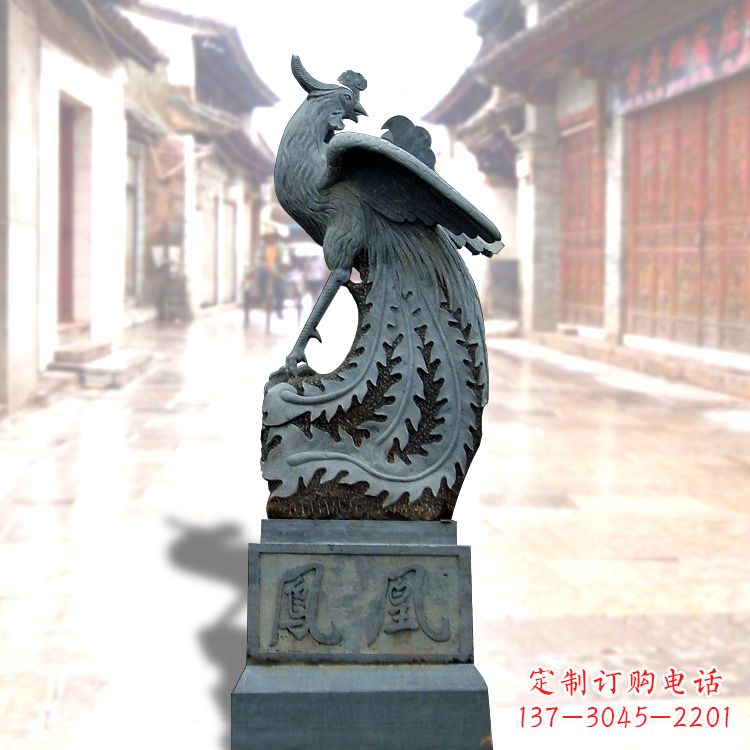 甘肃匠心之作——青石仿古凤凰雕塑