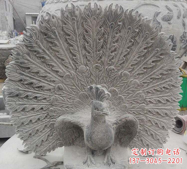 甘肃孔雀开屏石雕,艺术仿古风华