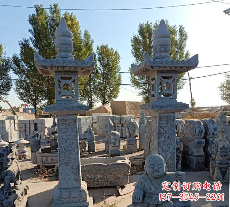 甘肃青石仿古石灯雕塑,精美实用