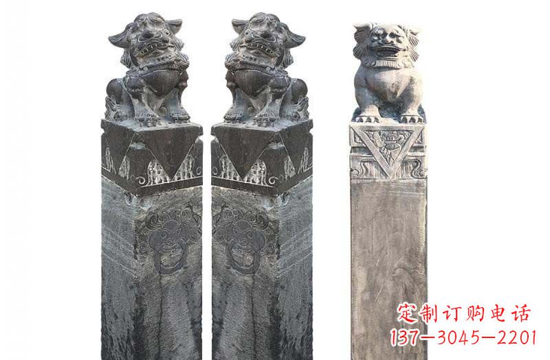 甘肃来自古代的精美狮子雕塑
