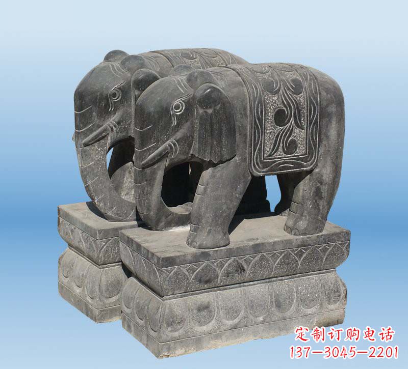 甘肃青石仿古石雕大象