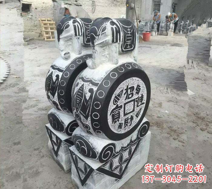 甘肃华丽雅致!青石仿古招财进宝大象门墩