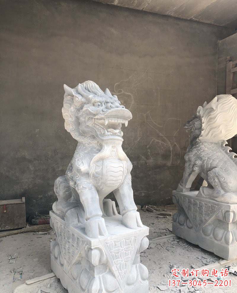 甘肃精致雕刻,青石仿古麒麟雕塑