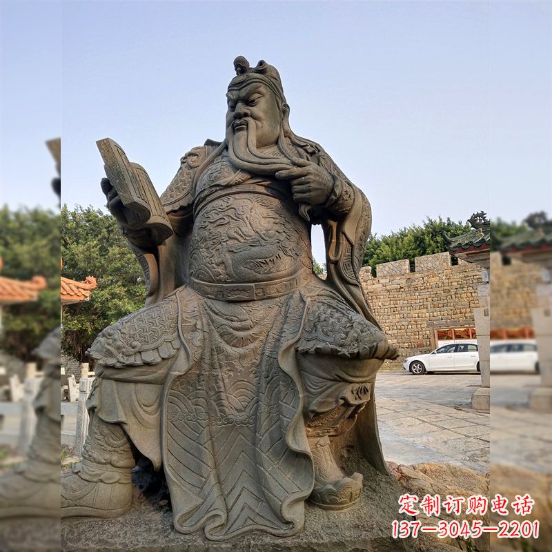 甘肃青石关公雕塑,让您的家居更加古典优雅
