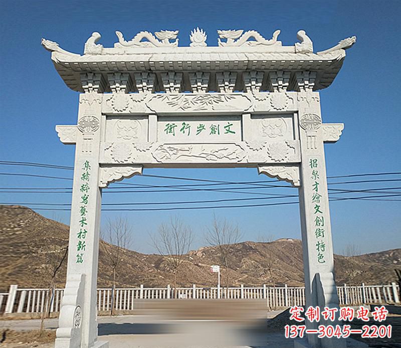 甘肃精良的青石牌坊雕塑