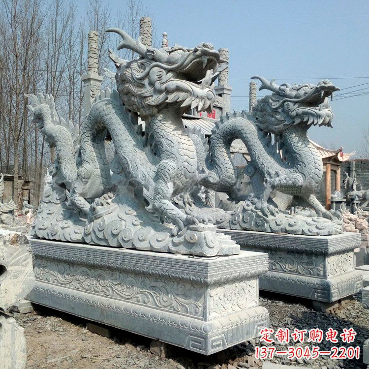 甘肃青石龙雕塑(一对)
