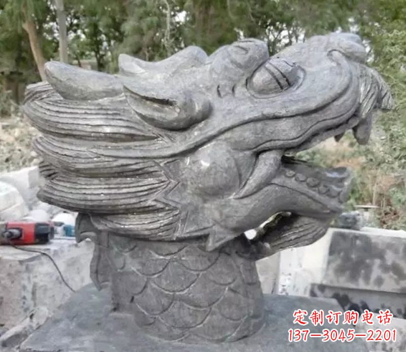 甘肃青石龙头雕塑
