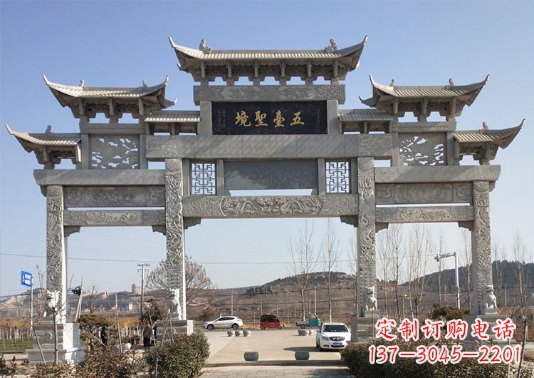 甘肃青石牌坊雕塑:精美瑰丽古朴简洁