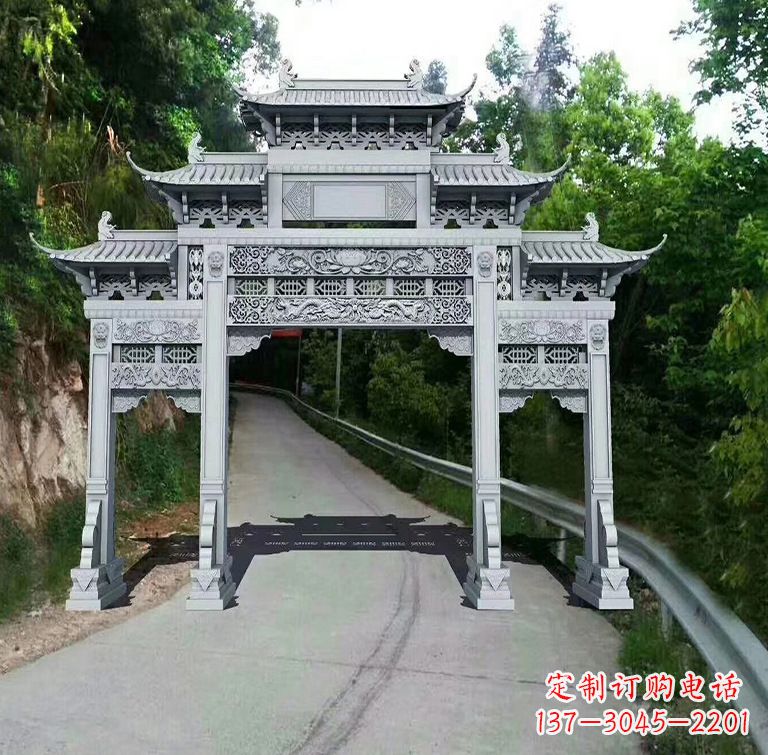 甘肃青石牌坊雕塑,演绎精致经典