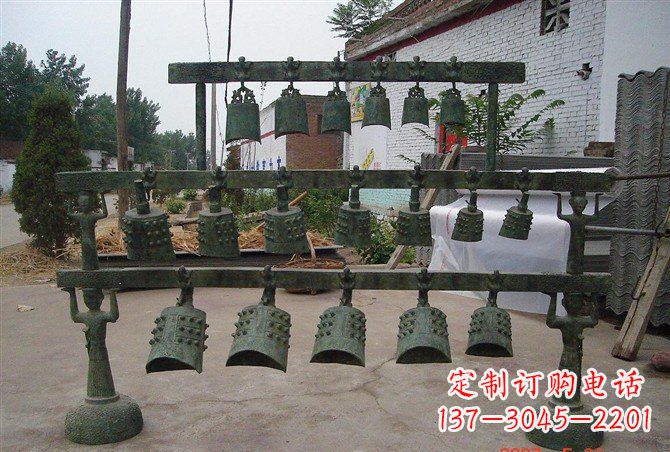 甘肃手工青铜编钟,给室内装饰增添仿古气息