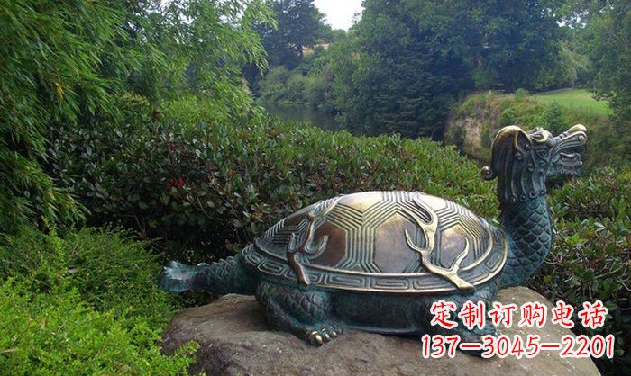 甘肃融合经典的青铜龙雕塑