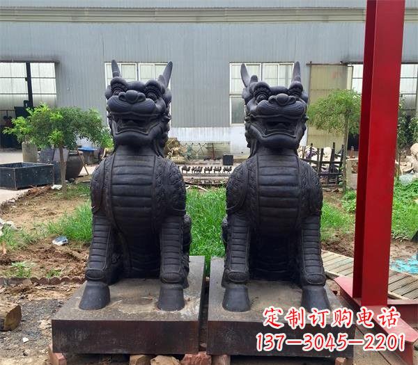 甘肃青铜精美麒麟雕塑,注入艺术气息