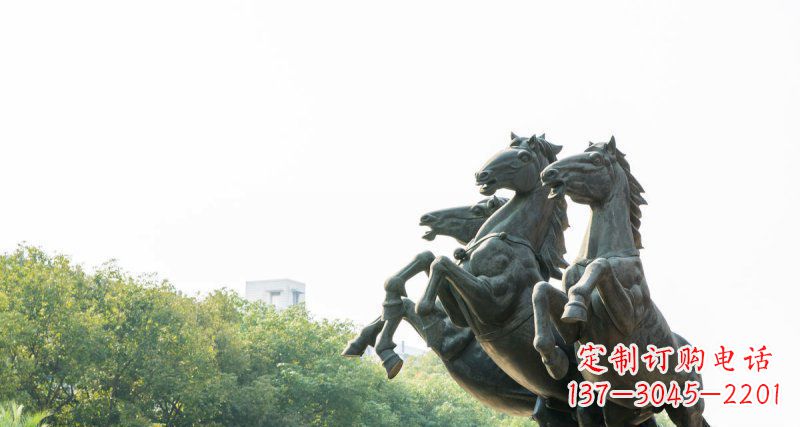 甘肃青铜三匹马铜雕马群