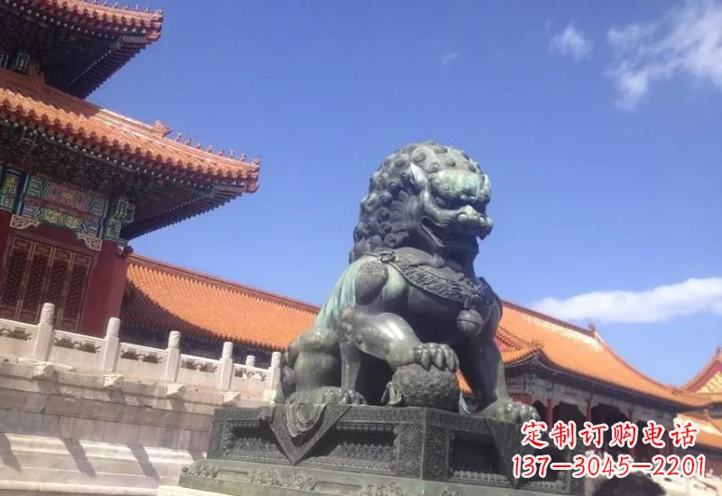 甘肃精致青铜狮子雕塑,表达荣耀之美