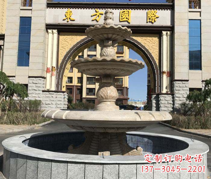 甘肃三层欧式喷泉小区石雕