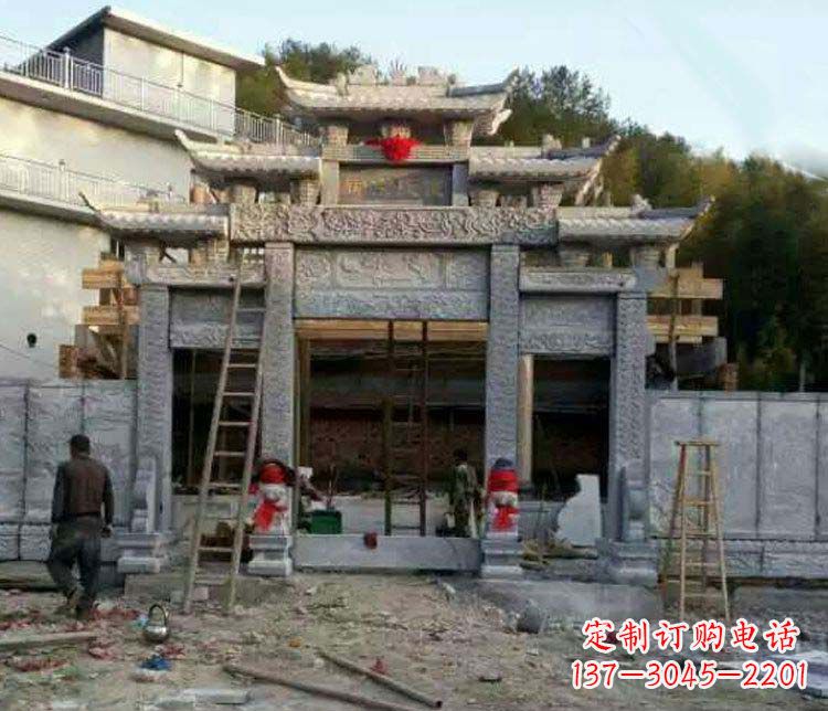甘肃三门仿古石雕牌坊打造质感升级的精致建筑