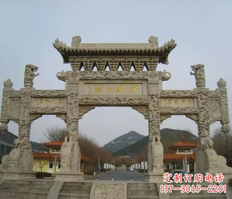 甘肃铭刻美好时光,中领雕塑牌坊石雕