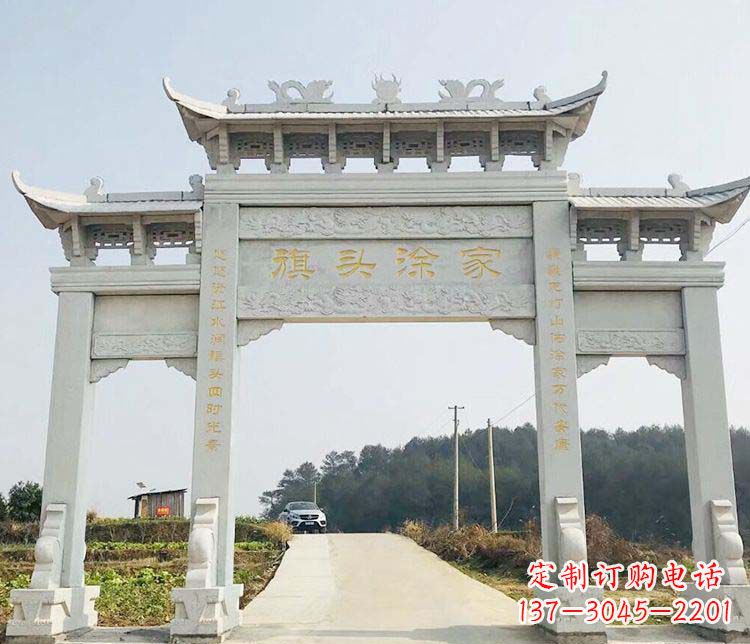 甘肃三门牌坊石雕——精美雕塑,缔造传承