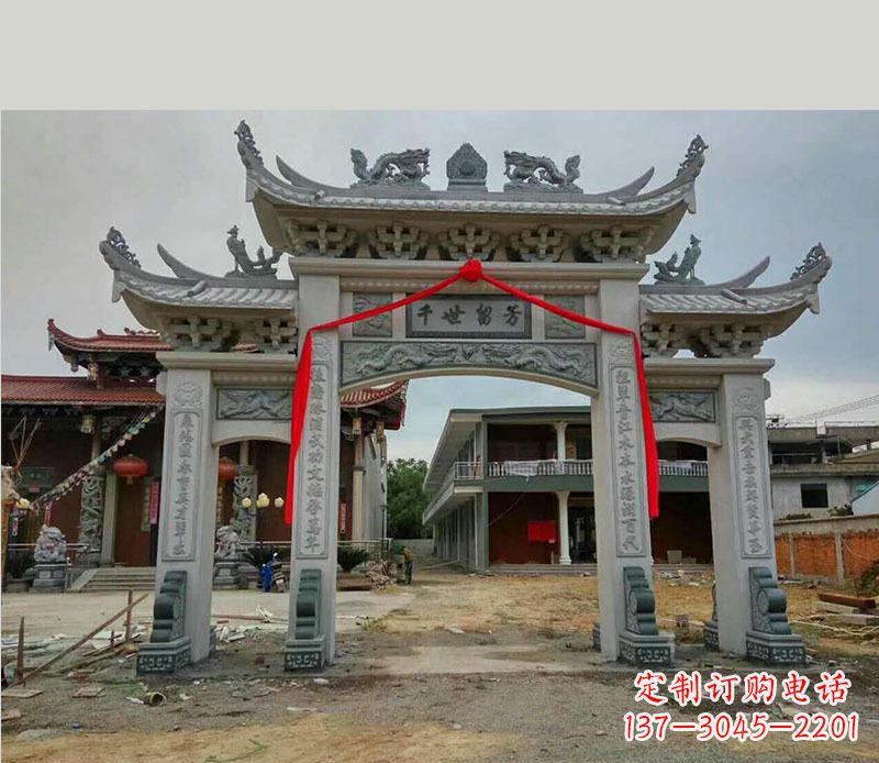 甘肃以传统工艺为源的独特牌坊石雕