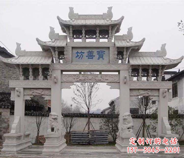 甘肃领雕塑:精美石牌坊石雕艺术品