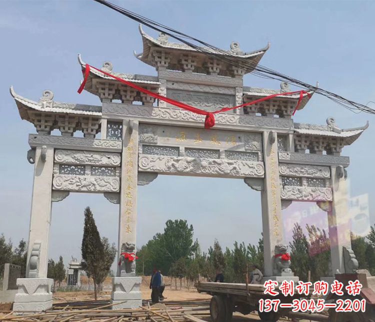 甘肃中领雕塑-大理石牌坊石雕