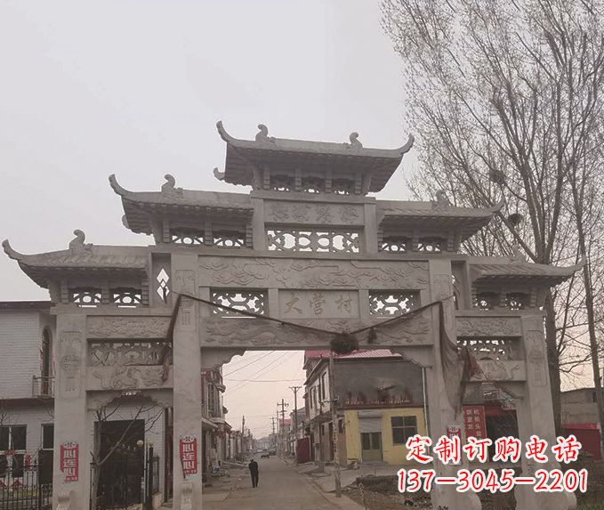 甘肃精美牌坊石雕,定制精美属于您的雕塑