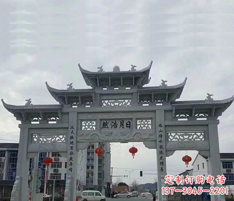 甘肃三门五楼石牌坊:精美石雕艺术