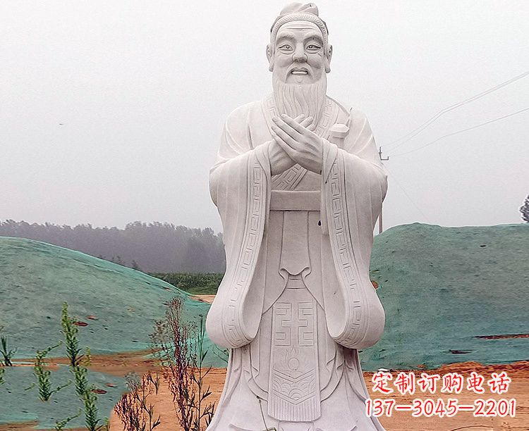 甘肃中领雕塑:精致雕刻的少海公园孔子雕像