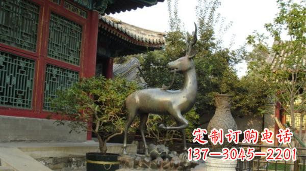 甘肃神鹿寺庙铜雕动物定制