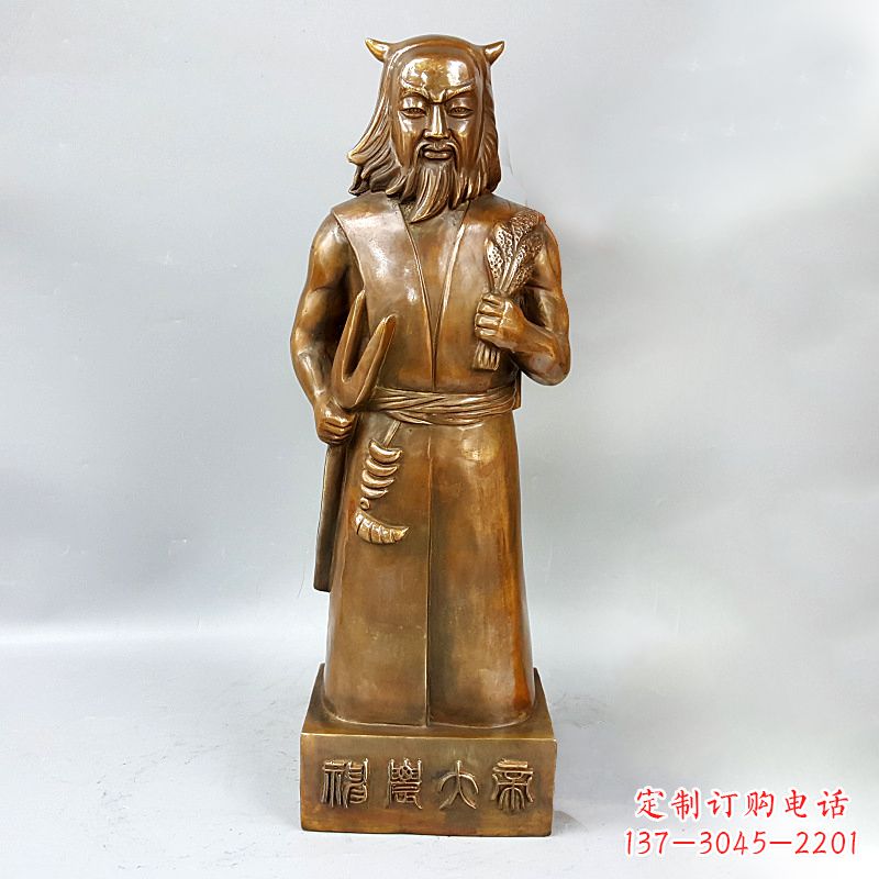 甘肃尊贵的神农大帝铜雕塑
