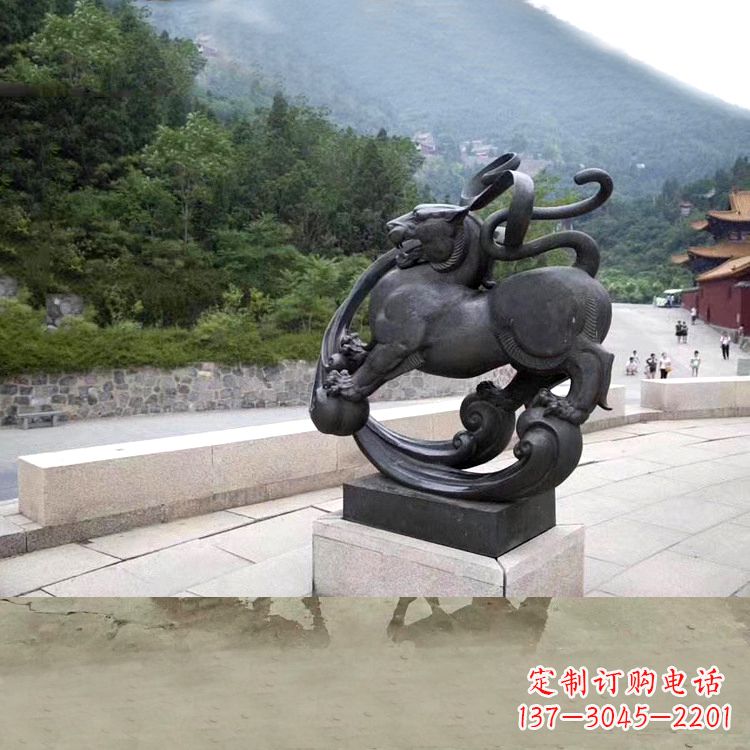 甘肃神兽白虎铜雕塑,雕刻出传统中国文化之精髓