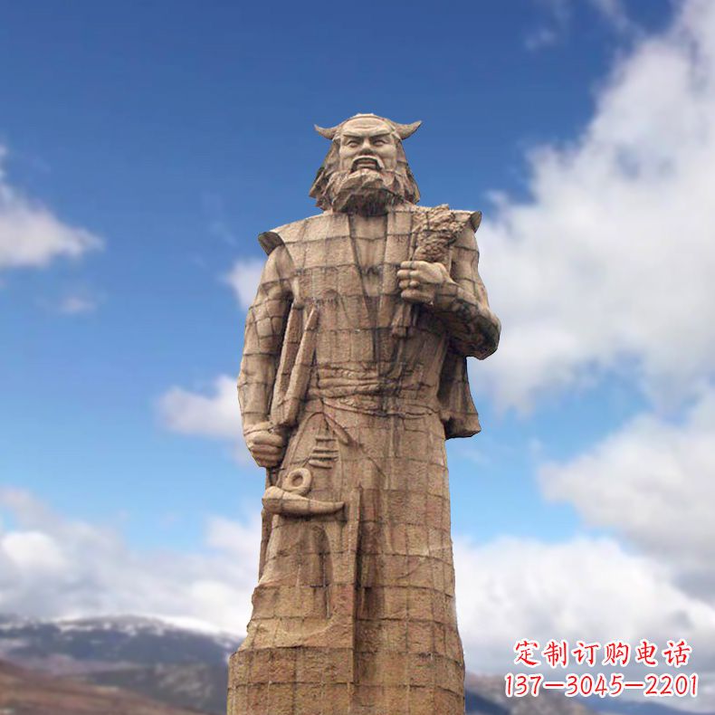 甘肃神农大型石雕像