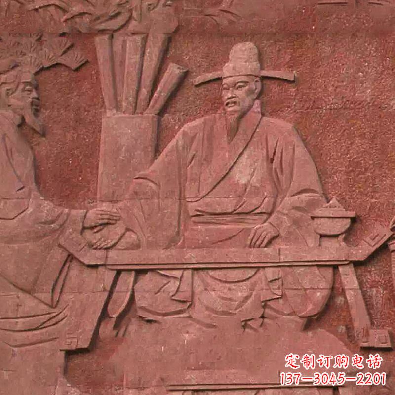 甘肃沈括砂岩浮雕,重现学校历史名人壁画