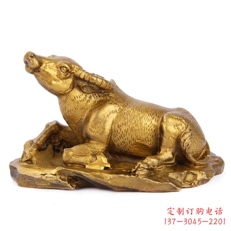 甘肃生肖牛-铸铜鎏金动物雕塑摆件