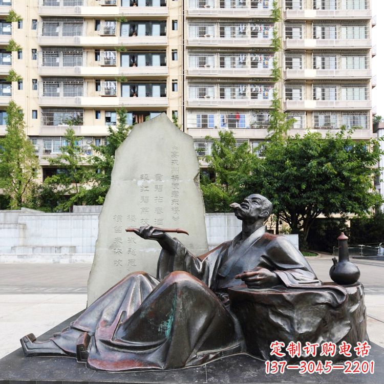 甘肃尊贵古朴的古代诗人情景雕塑——杜甫雕塑