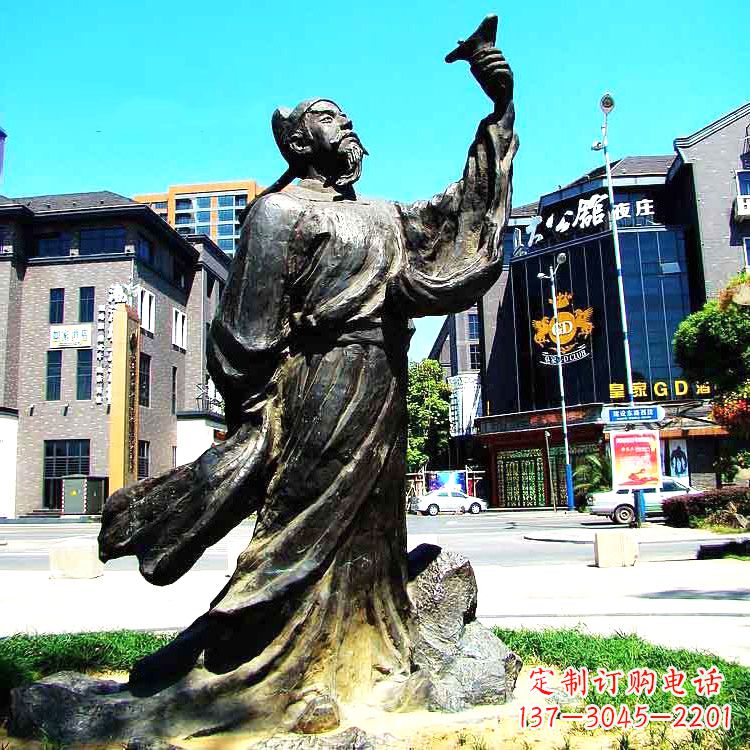 甘肃经典再现-李白铜雕塑