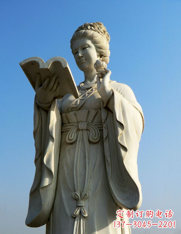 甘肃十二花神之十一月山茶花王昭君汉白玉美女雕塑