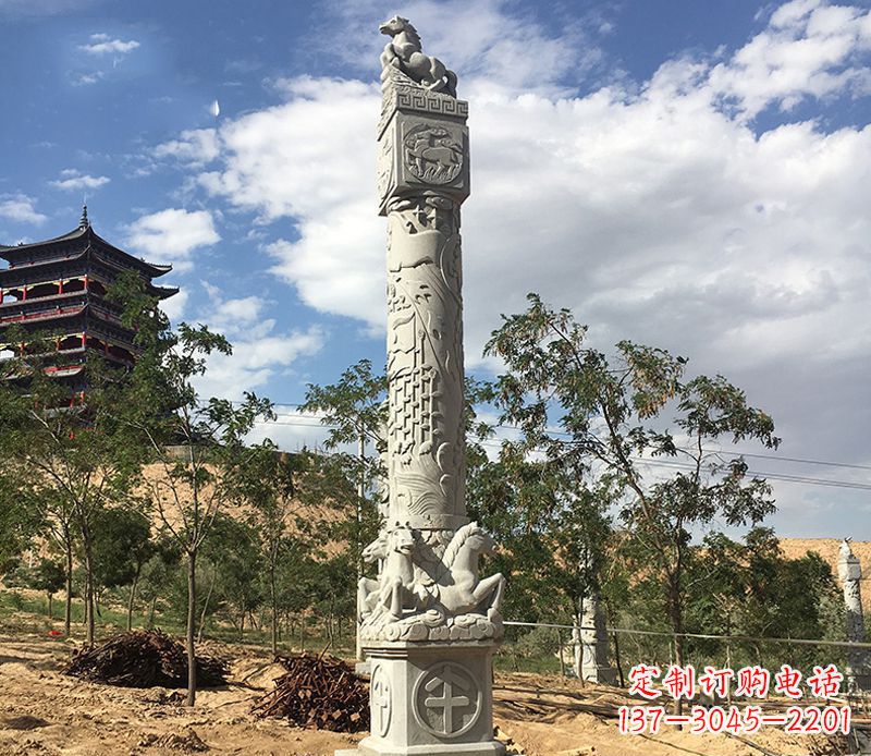甘肃十二生肖午马柱石雕,深刻铭刻你的特殊瞬间
