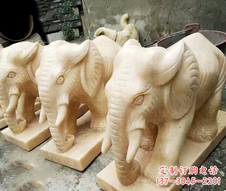 甘肃石雕大象喷水雕塑，令人惊叹的艺术之作