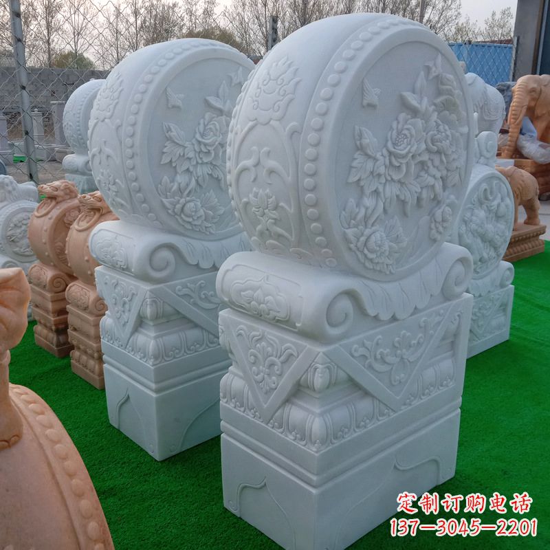 甘肃石雕方柱门墩雕塑,精美无穷