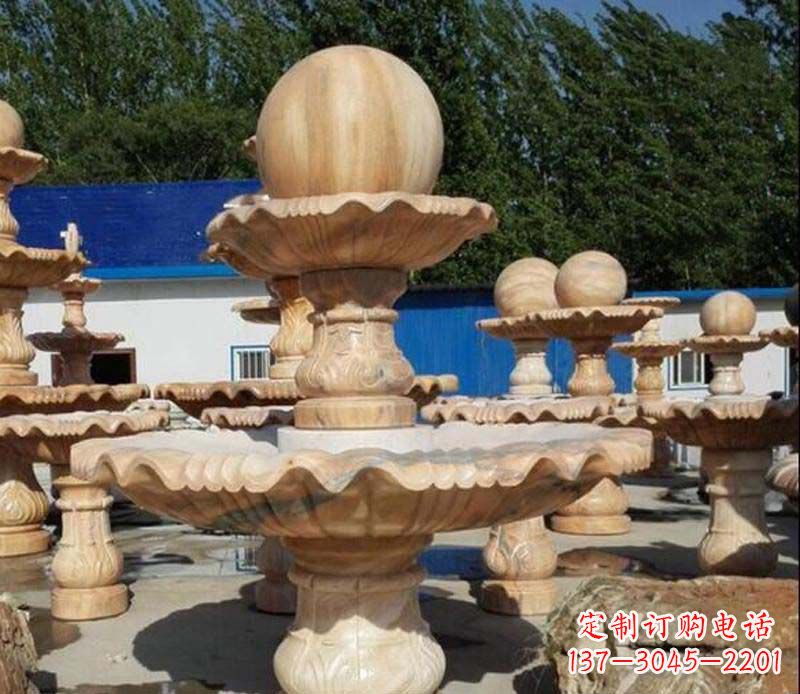 甘肃中领雕塑:英伦风格的玉石风水球雕塑