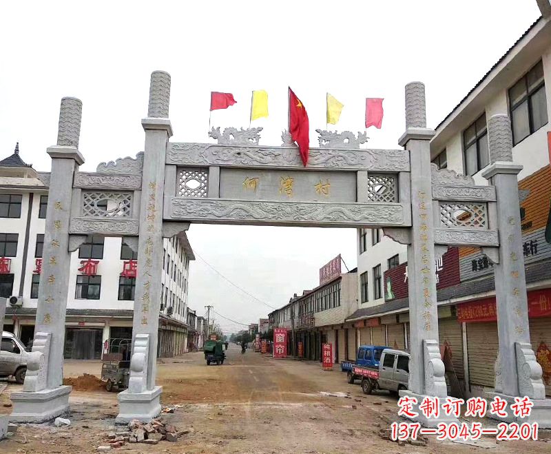 甘肃中领雕塑:精美石雕牌坊雕塑