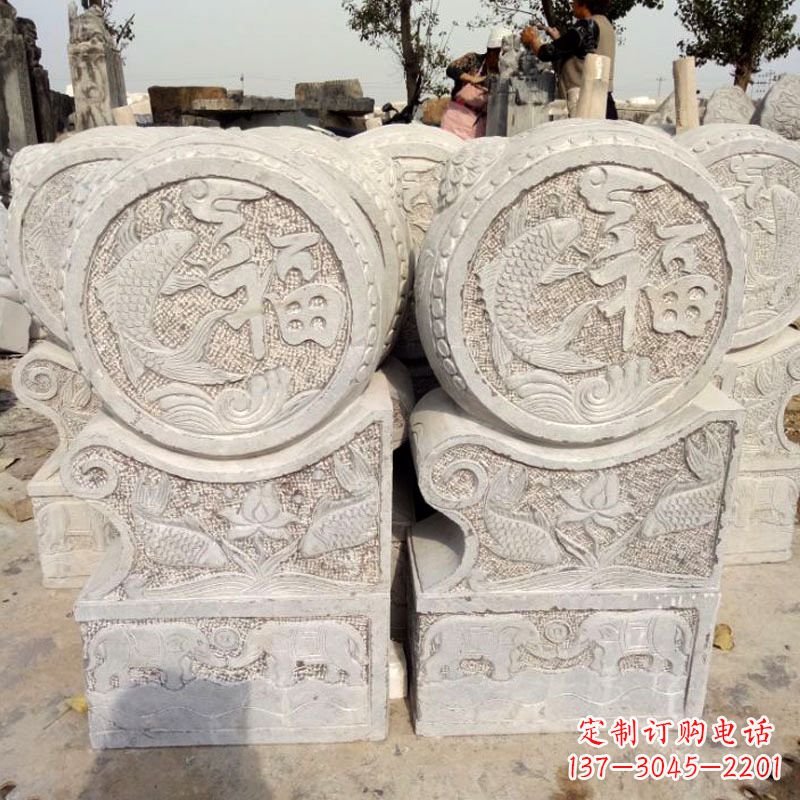 甘肃石雕金蟾蜍门墩