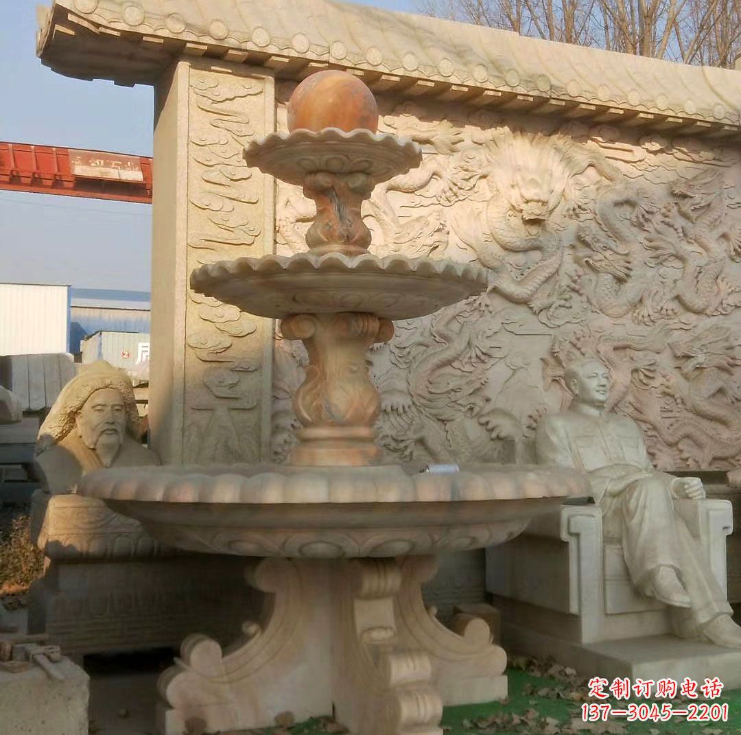 甘肃中领雕塑精美石雕喷泉雕塑,是一款独特的雕…