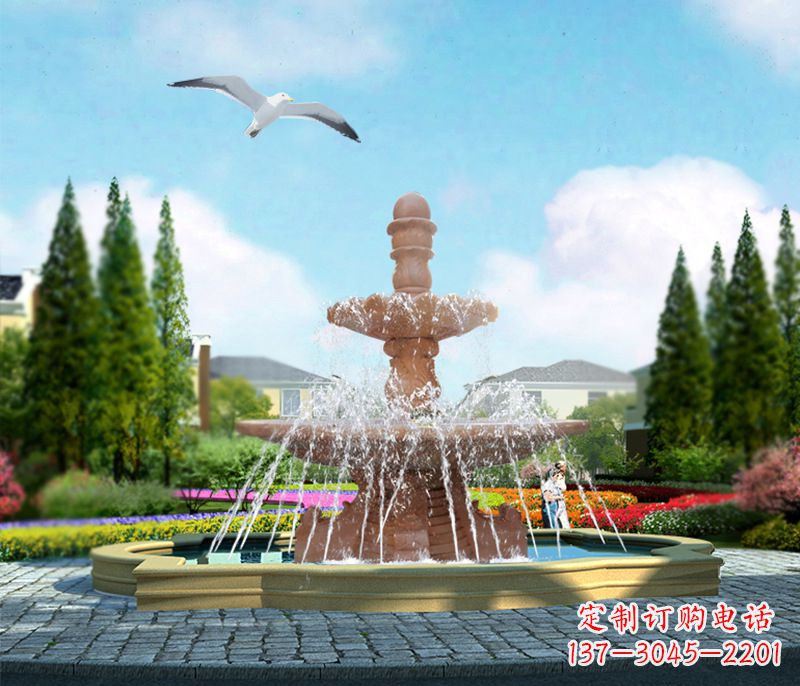 甘肃石雕流水招财喷泉雕塑,让你迎接财运来临